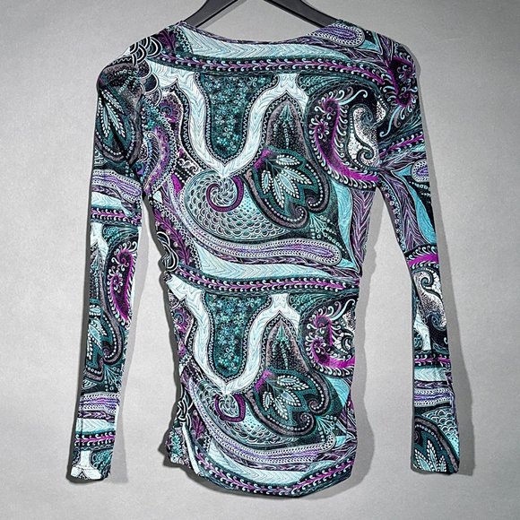 INC International Concepts Multi Color StretchTunic Square Neckline Size S - Picture 9 of 11